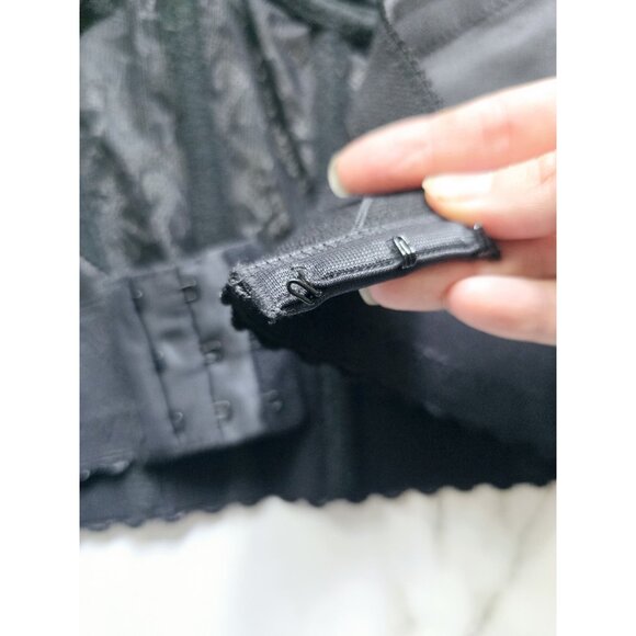 Sears Black Lace Vintage Bustier Longline Pinup Underwire Strapless Bra 36C - Picture 8 of 11